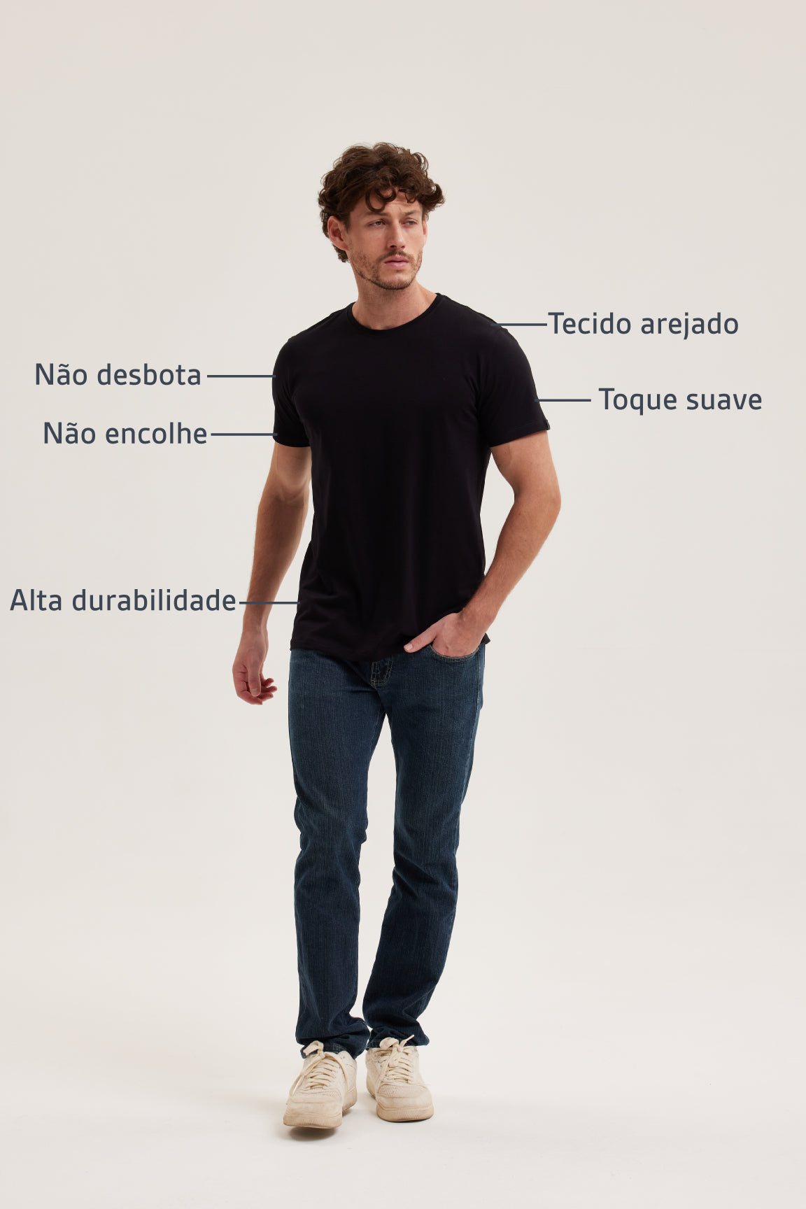 kit 4x Camisetas Pretas Hannport Prime